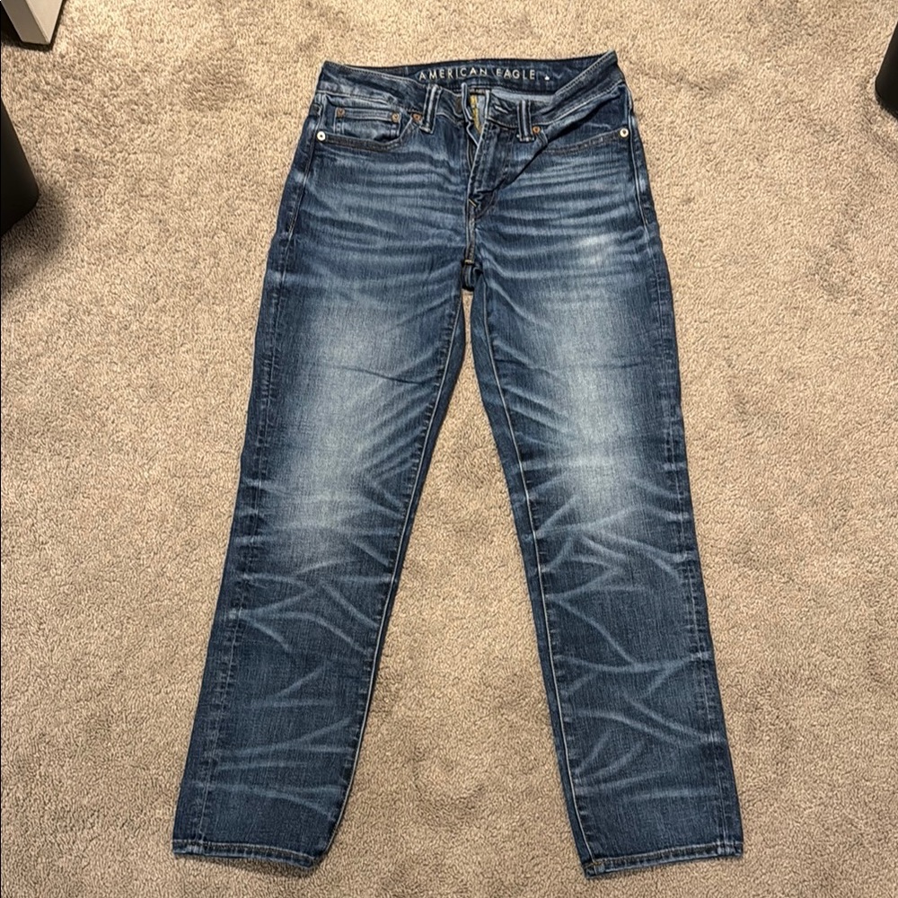 American Eagle Outfitters Men's Dark Blue Straight Jeans